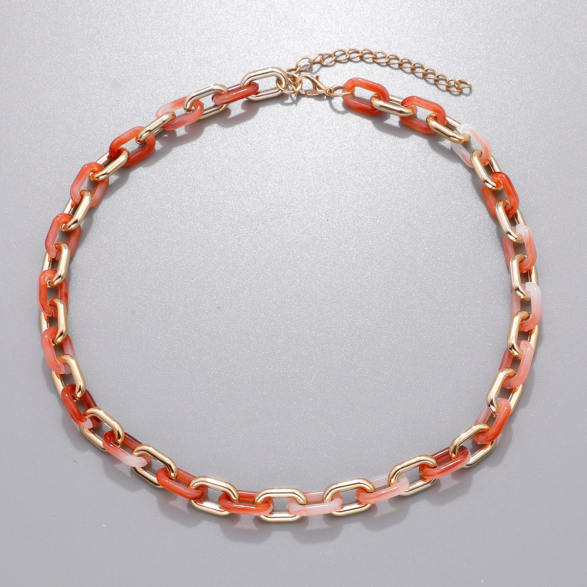 Cross-border source fashion necklace, hip-hop European and American popular street style, colorful acrylic texture necklace pic 2