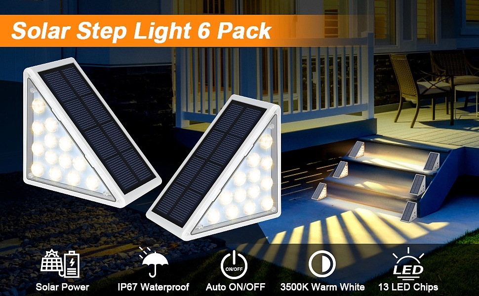 跨境户外庭院楼梯灯三角形高亮氛围步道灯装饰照明太阳能台阶灯详情4