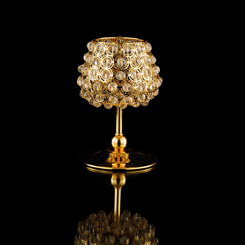 Retro golden candlesticks, crystal candlesticks, wedding decorations, cross-border supply, candlestick ornaments, candlelight dinner candlesticks pic 4