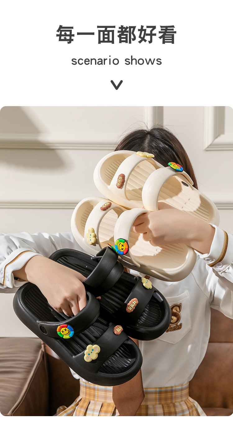 2024新款平底女式凉鞋时尚外穿夏季厚底不滑凉拖可爱沙滩海边拖鞋详情9