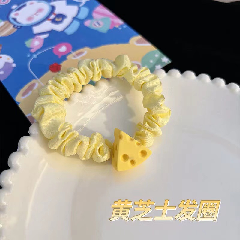 Cute and sweet, with a high level of appearance, cheese and cheese hair bands in a girlish heart, sweet and tender pink small intestine hair bands, headbands and headwear for girls pic 8