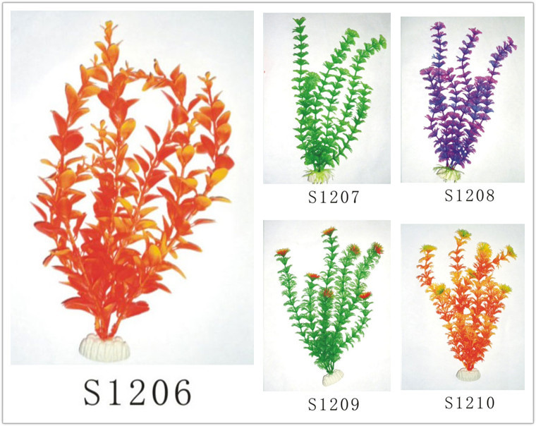鱼缸仿真塑料小号水草 水族箱装饰塑料草 可定做外贸出口塑料小草详情25