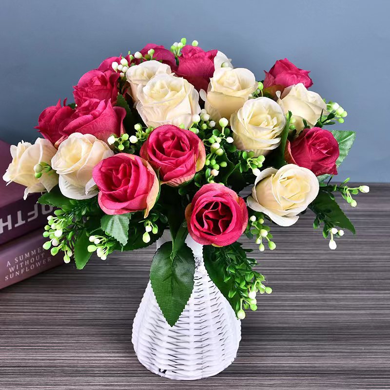 客厅工艺品摆设塑料假花仿真干花束装饰盆栽餐桌绢花茶几摆件花艺详情14