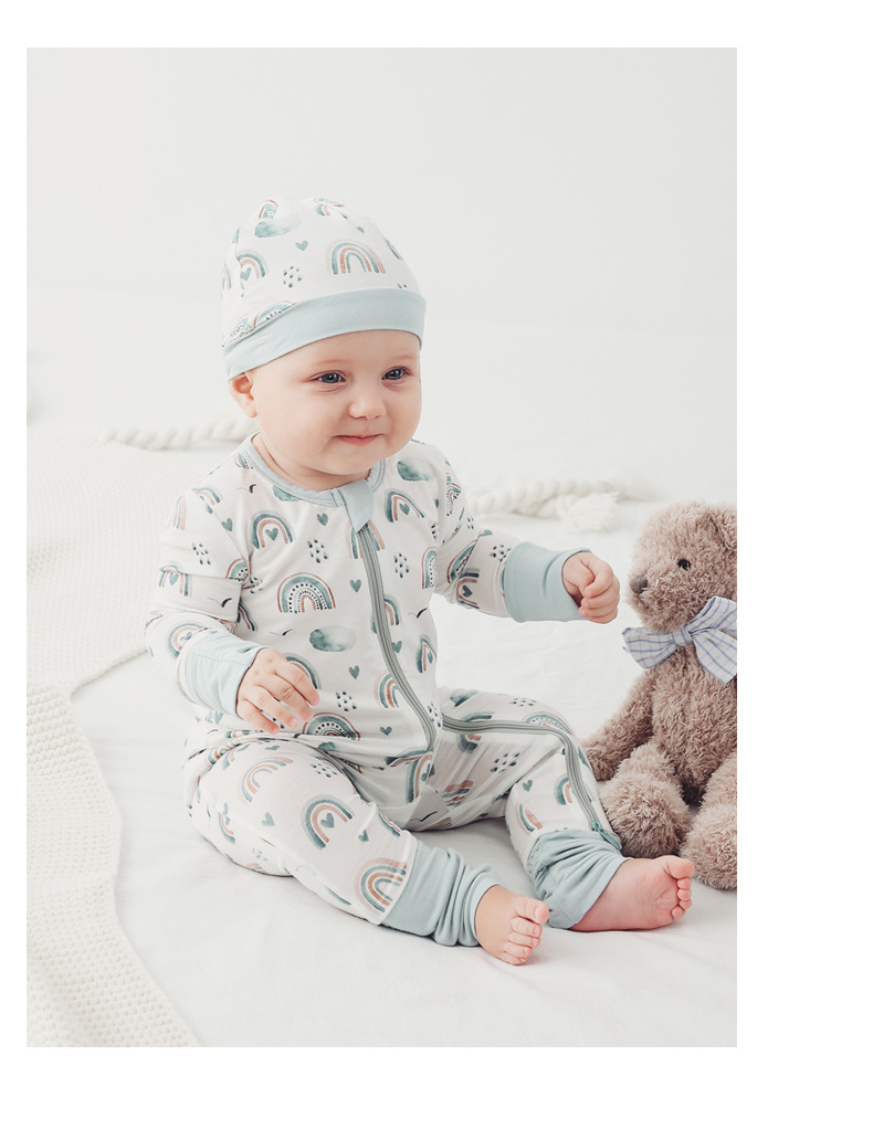 聚升服装外贸bamboo竹纤维宝宝连体衣春秋长袖双拉链婴儿睡衣爬服详情21