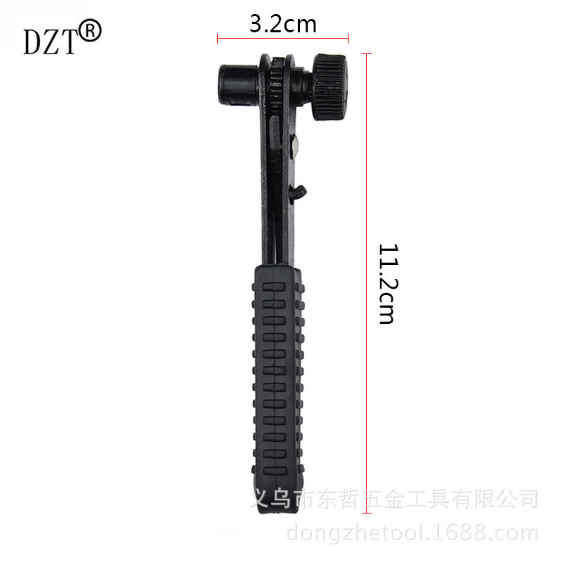 Household 1/4 small flying ratchet wrench, 90-degree right-angle turning screwdriver, chrome-plated socket wrench head, dual-purpose wrench pic 40