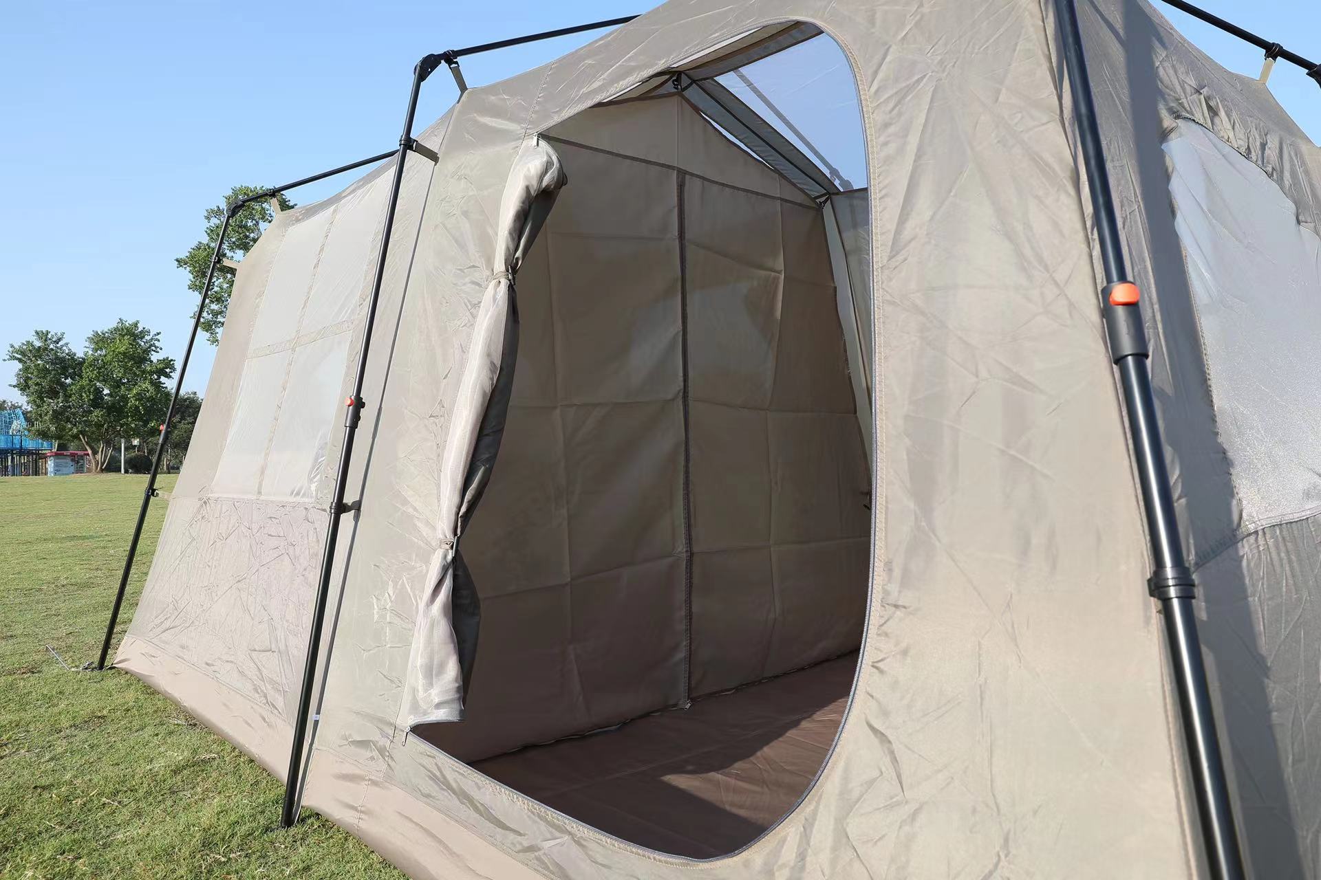 Outdoor camping and barbecue ridge tent, two-bedroom, one-living-room moisture-proof automatic tent, mountain climbing and camping, family play tent pic 7