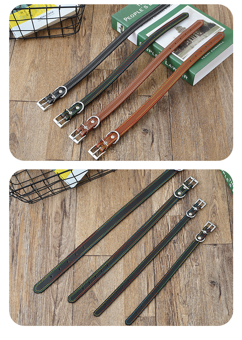 Wholesale of pet collars, super-fine leather dog leashes, large, medium and small dog neck collars and cat and dog neck collars from the manufacturer pic 14