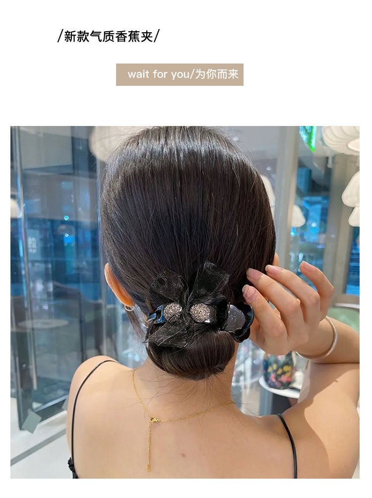 蝴蝶结抓夹女后脑勺丸子头发饰盘发固定神器发卡网红夹子头饰发夹详情12