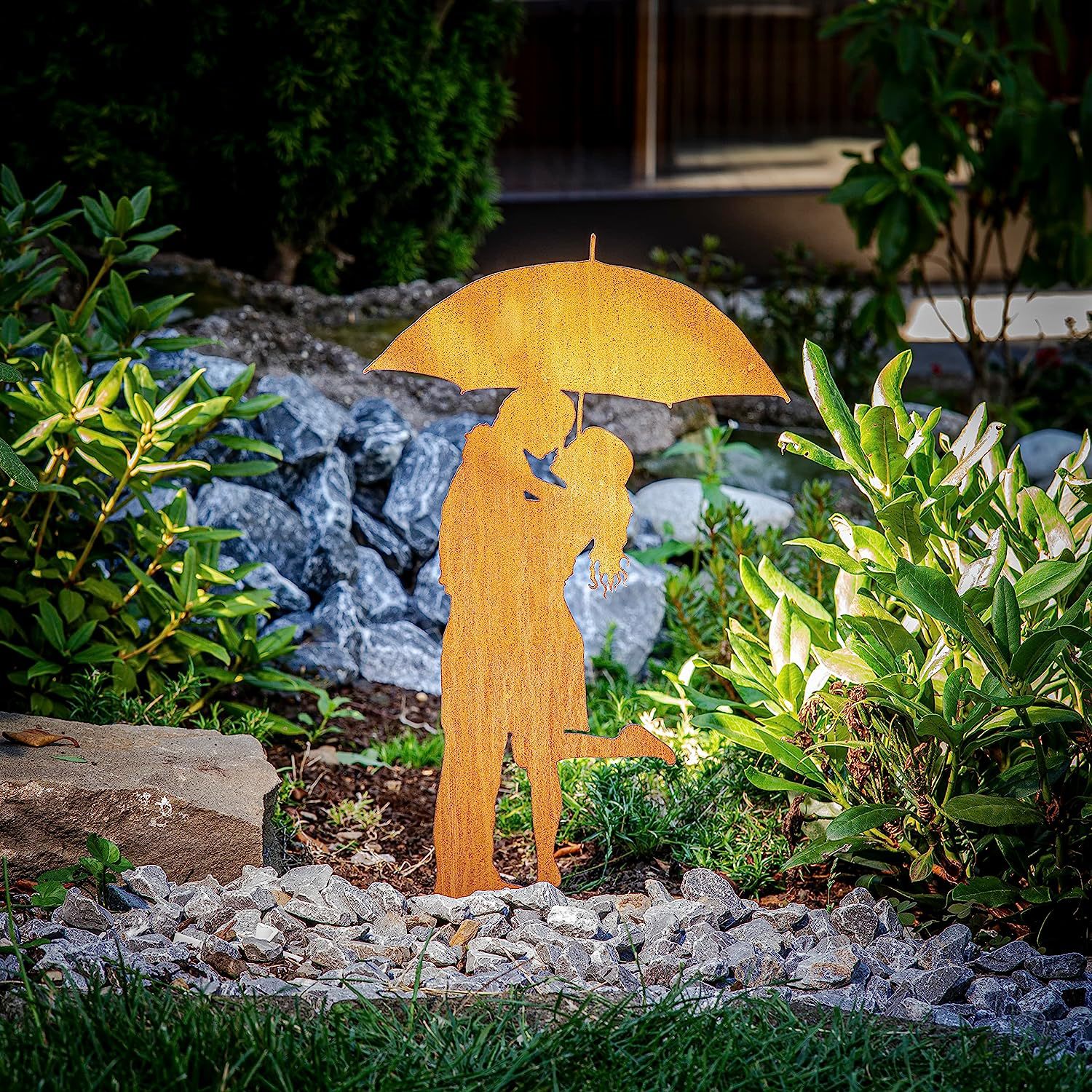 跨境新款创意生锈动物剪影立体庭院地插装饰花园摆件户外插件雕塑详情4