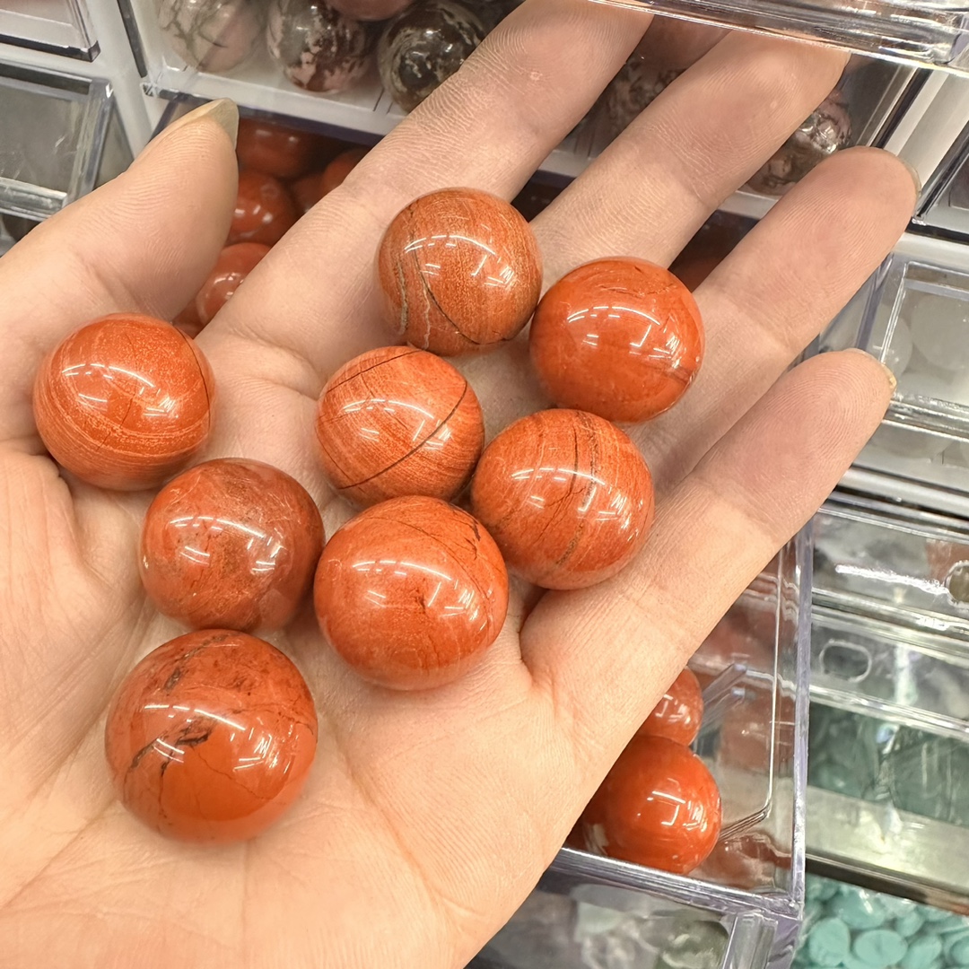 批发天然石水晶玛瑙20mm圆球无孔diy珠石头圆珠珠子珠宝配饰配件详情2