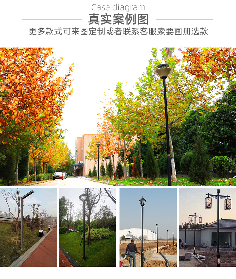 厂家批发防水户外景观公园led路灯 小区照明特亮3米太阳能庭院灯详情14