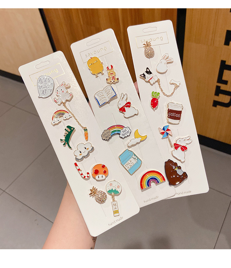 Cute Japanese brooches, trendy and individualistic alloy badges, brooches, accessories, cartoon collars, clothes, summer trinkets pic 31