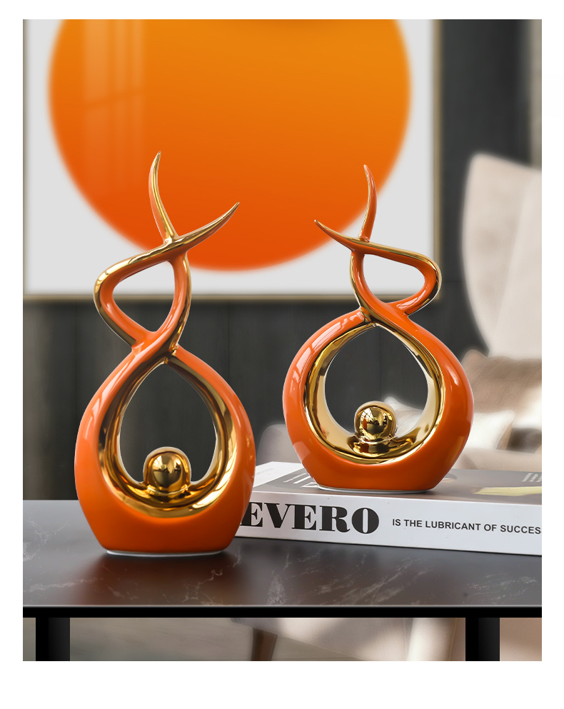 Modern light luxury ceramic ornaments, living room entrance TV cabinet, creative office table, wine cabinet, home decoration for moving in pic 2