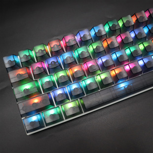 ABS color-matched 61/87/104 key mechanical keyboard cap, two-color closed character translucent color key cap pic 17