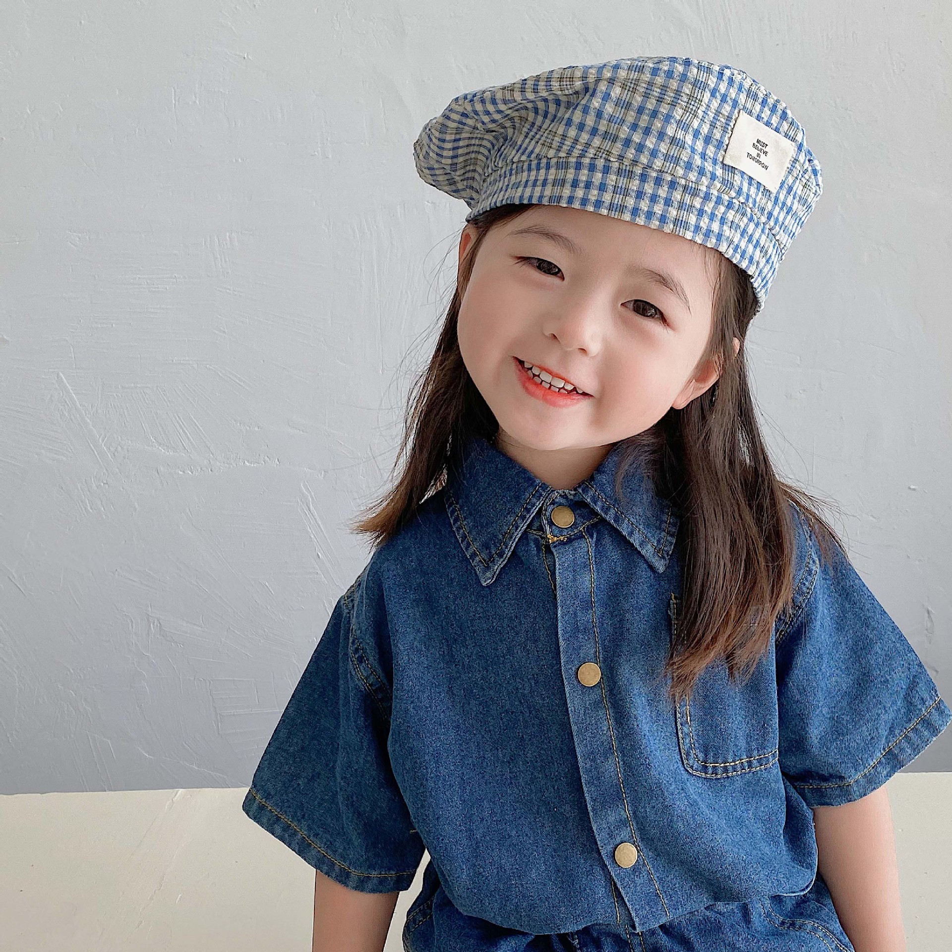 Sombrero de bebé otoño sur primavera verano boina coreana versión de moda ins viento niña pintora sombrero trendy cuadros boina para niños pic 21