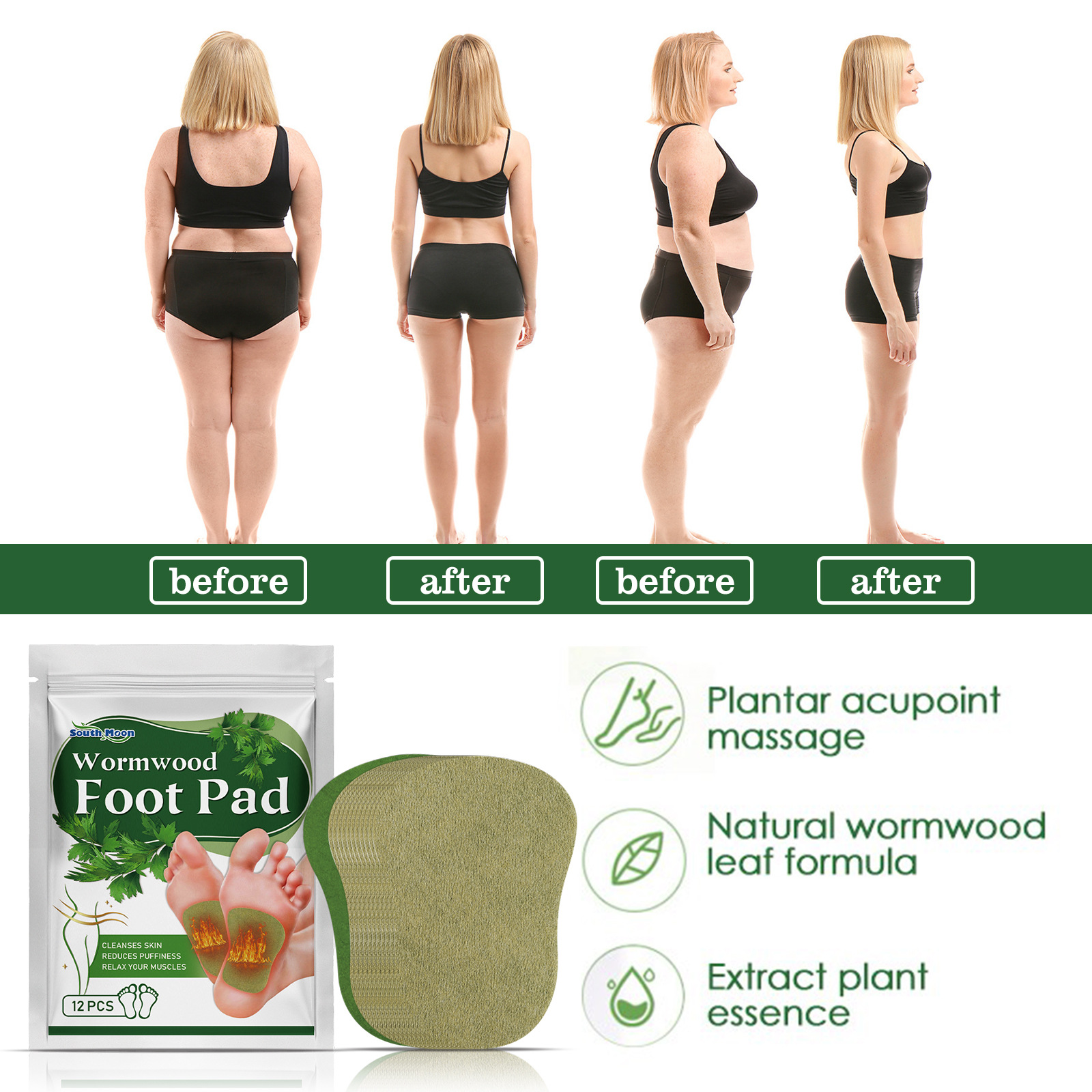 South Moon Mugwort Foot Patches for foot sole dehumidification are exclusively for foreign trade pic 8