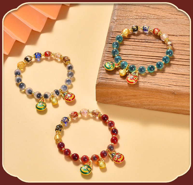 多宝金箔琉璃手串半糖吞金兽蓝白色糖心玛瑙转手链女水晶饰品佛珠文玩手串文玩手串琉璃手串手串情侣详情13