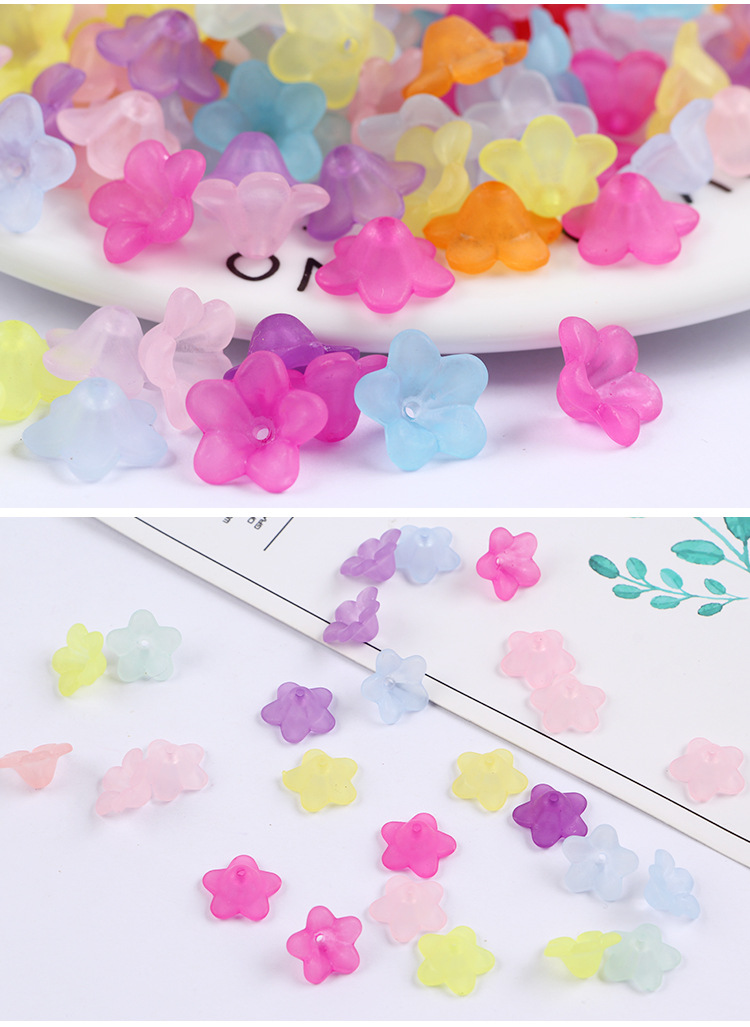 古装发簪手工磨砂花簪子花托 DIY配件饰品材料 塑料亚克力小花朵详情10