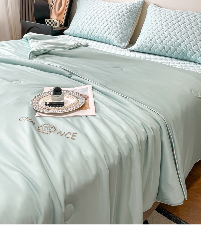 冰淇淋夏凉被夏被日式可机洗空调被子凉感丝单双人夏被批发绗缝爆详情17