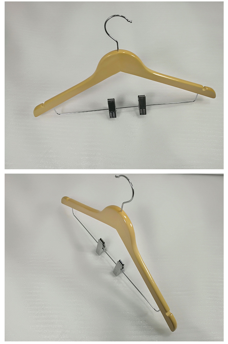 实木衣架原木色高档防滑衣架裤架服装店衣架套装衣架详情2