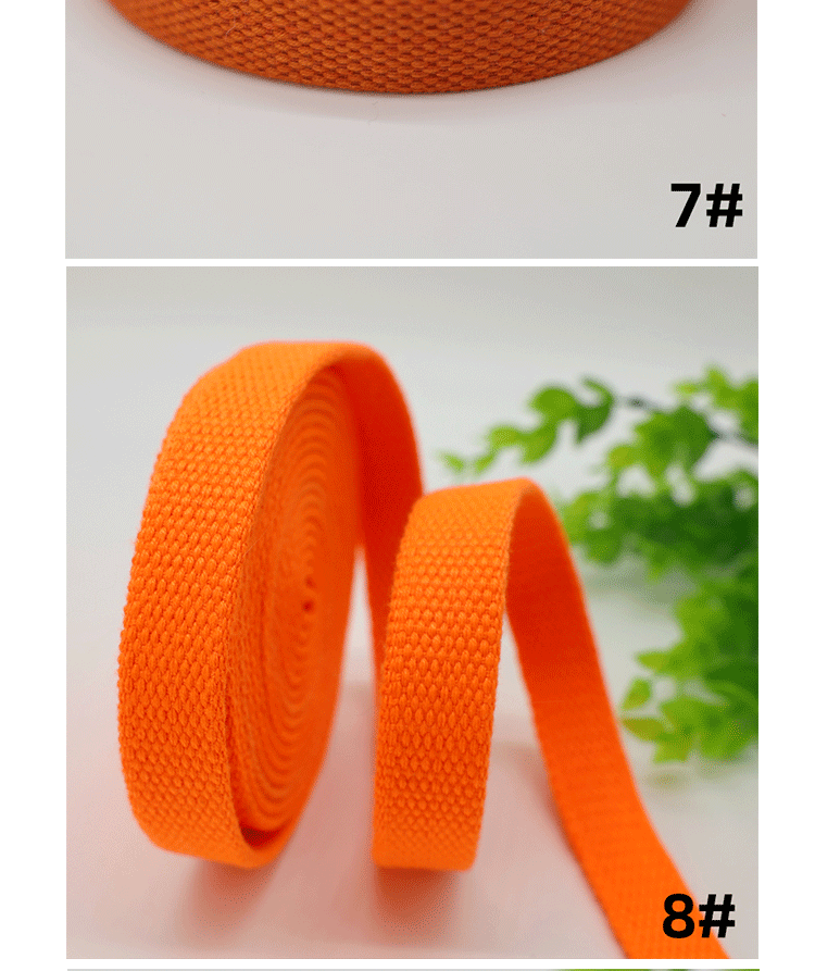 Factory direct supply of 18-20MM wide thickened cotton woven straps, canvas bag straps, hand shoulder straps, waist belts, binding straps and accessories pic 8