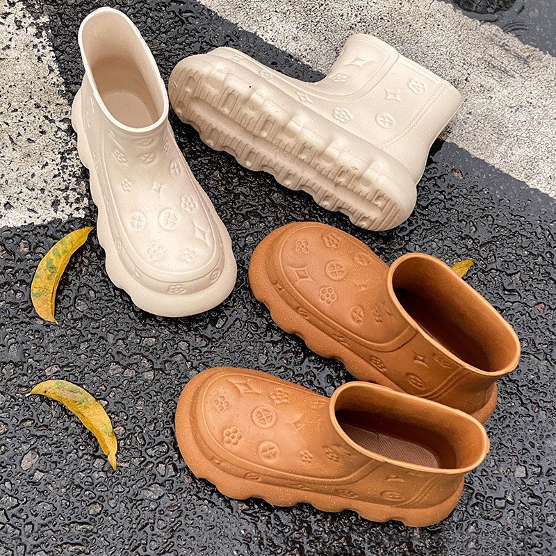 2023新款eva雨靴女士厚底外穿防滑增高超软马丁靴防水ins耐磨批发详情2