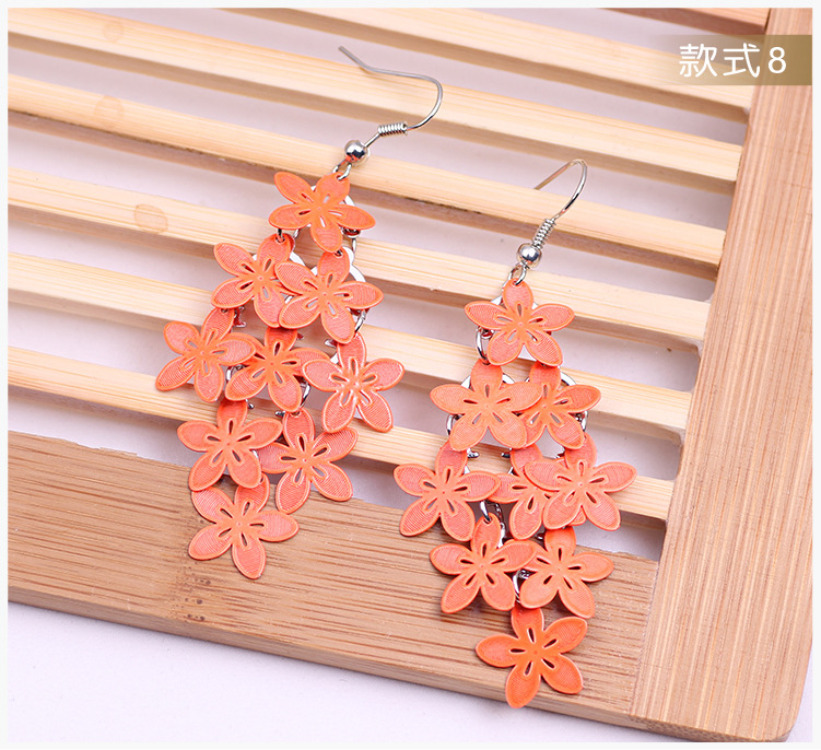 New fashionable and fresh floral color-blocking earrings and pendants, multi-layered eco-friendly tassel earrings and other DIY accessories pic 14