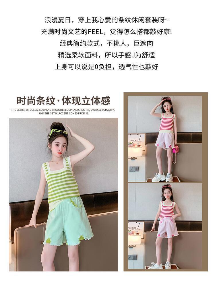 女童毛边洋气牛仔裤儿童夏装短裤时髦炸街宽松爆款潮裤新款童装详情7