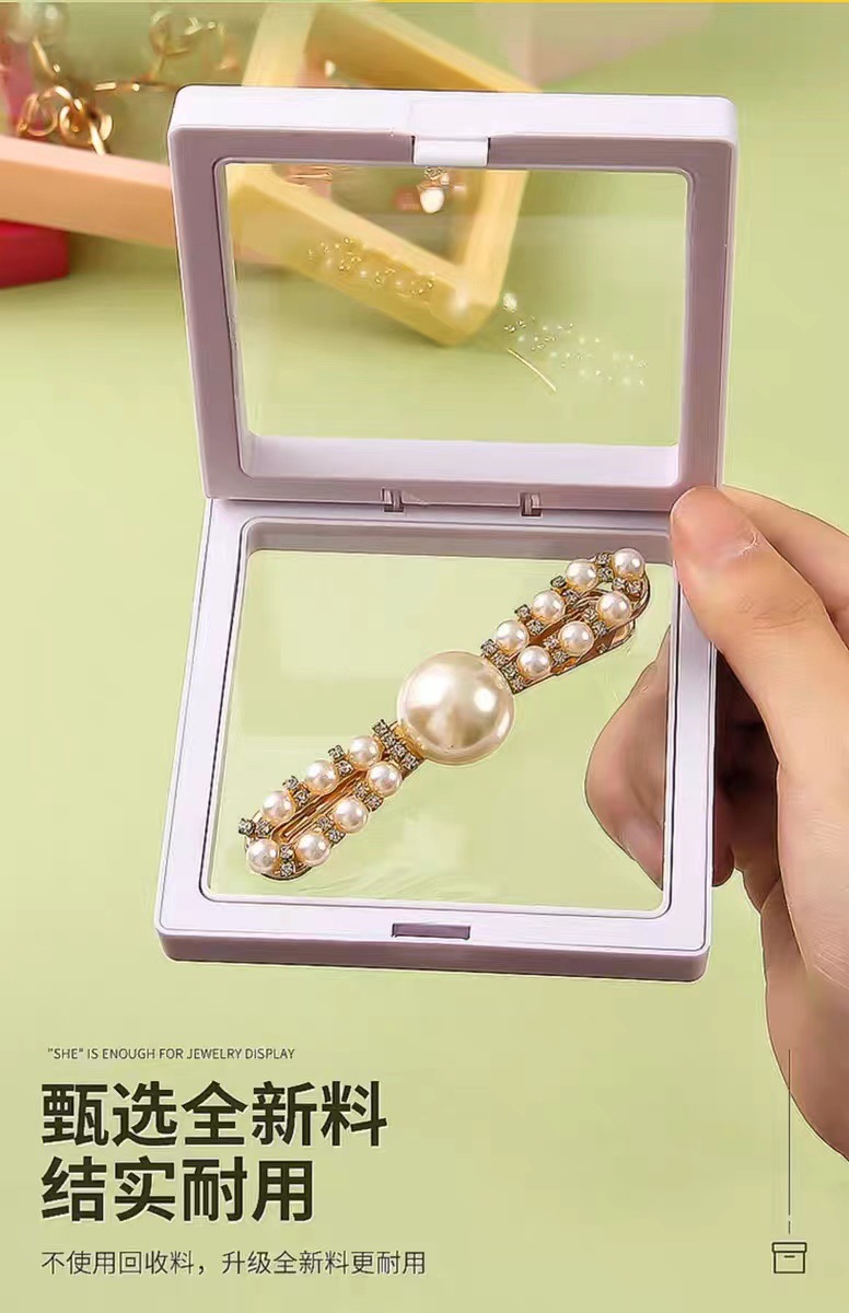 Suspended box, film jewelry box, ring, necklace, bracelet packaging box, high-end wearing armor packaging, storage box, cover pic 5