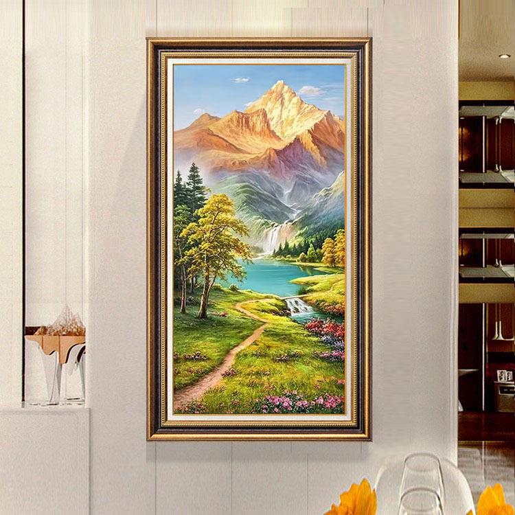 American-style entrance foyer hanging paintings, modern art, European-style vertical corridor and passageway decorative paintings, grand murals, large size pic 20