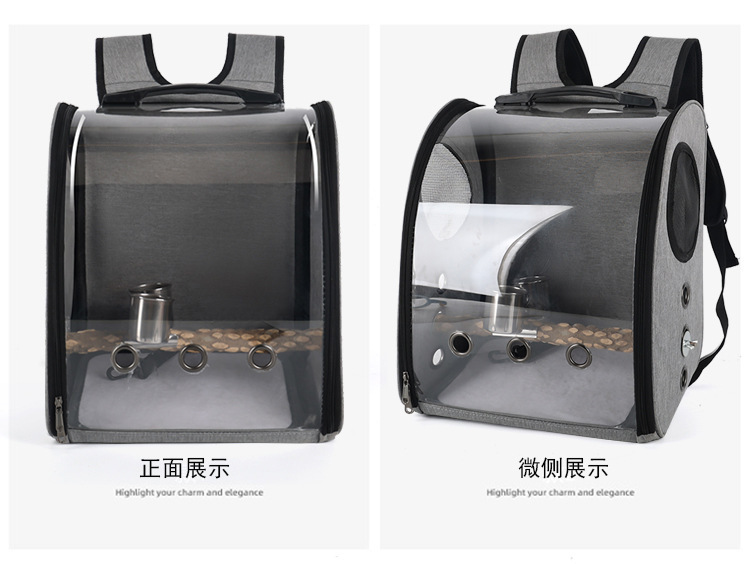 Manufacturer wholesale pet bird bags, transparent, breathable, large-space parrot bags, portable backpacks for carrying cages when going out, pet bird bags pic 23
