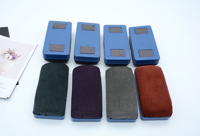 Qianhui whiteboard eraser Manufacturer directly supplies large and small velvet cloth magnetic plastic easy-to-erase chalk accessories, whiteboard eraser brushes pic 15