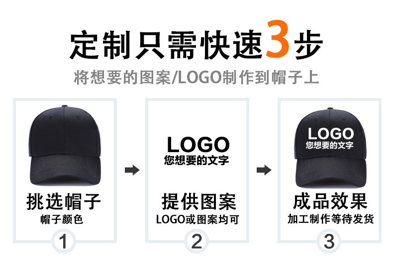 帽子棒球帽定制logo鸭舌帽旅游广告帽儿童帽遮阳帽定制刺绣批发详情2