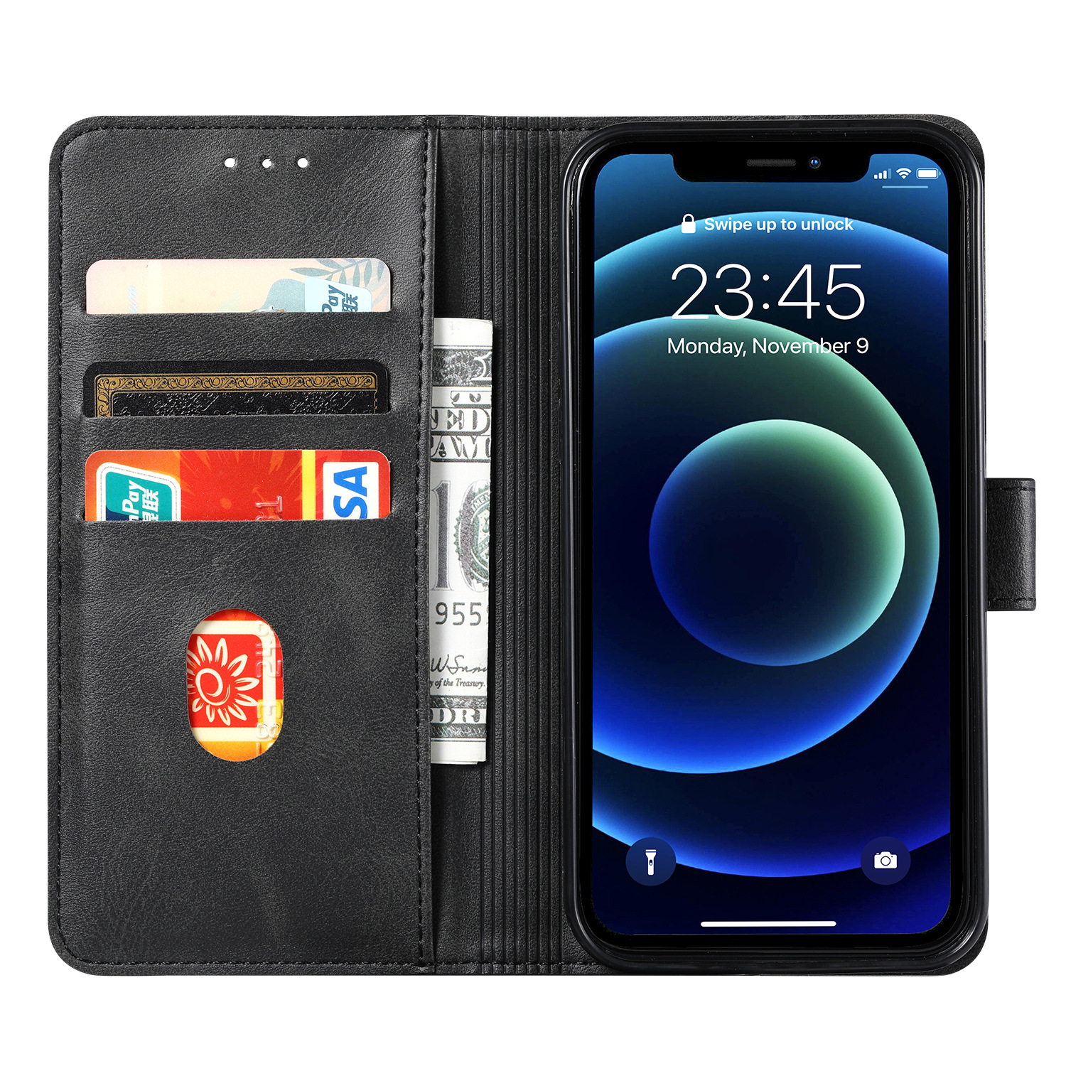 Suitable for iPhone15 wallet case, 8Plus phone case, calfskin genuine leather protective case, and SIM card for iPhone7 pic 37