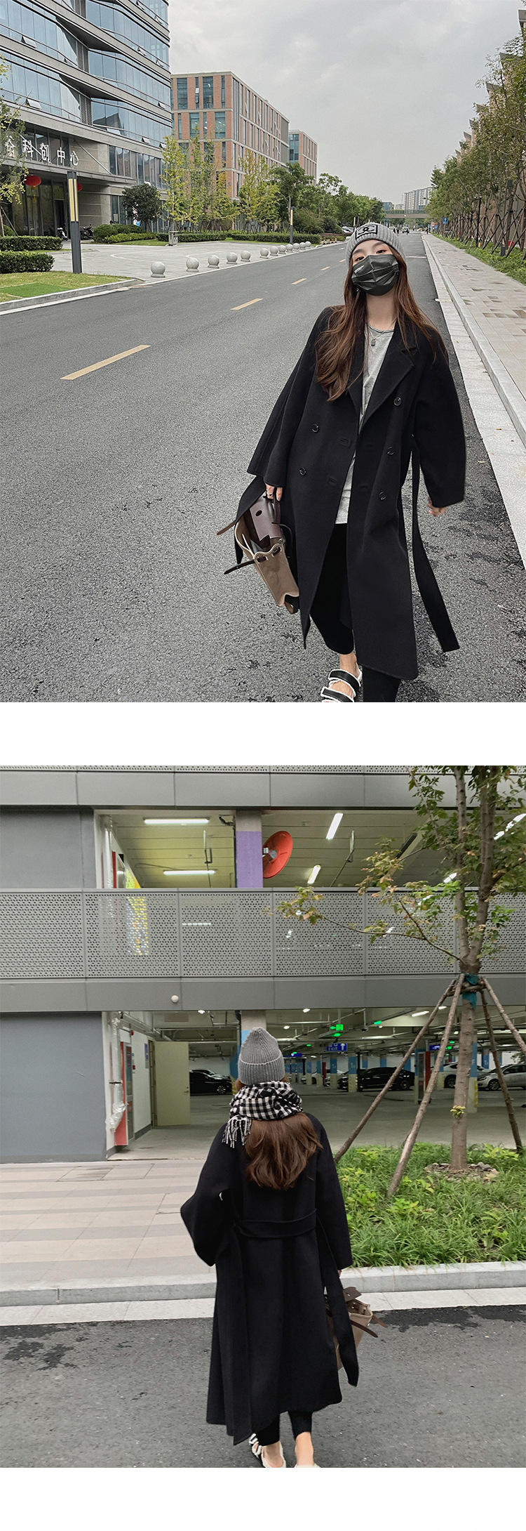 高级感大衣女冬季毛呢外套气质赫本风灰色加厚呢子小香风详情31