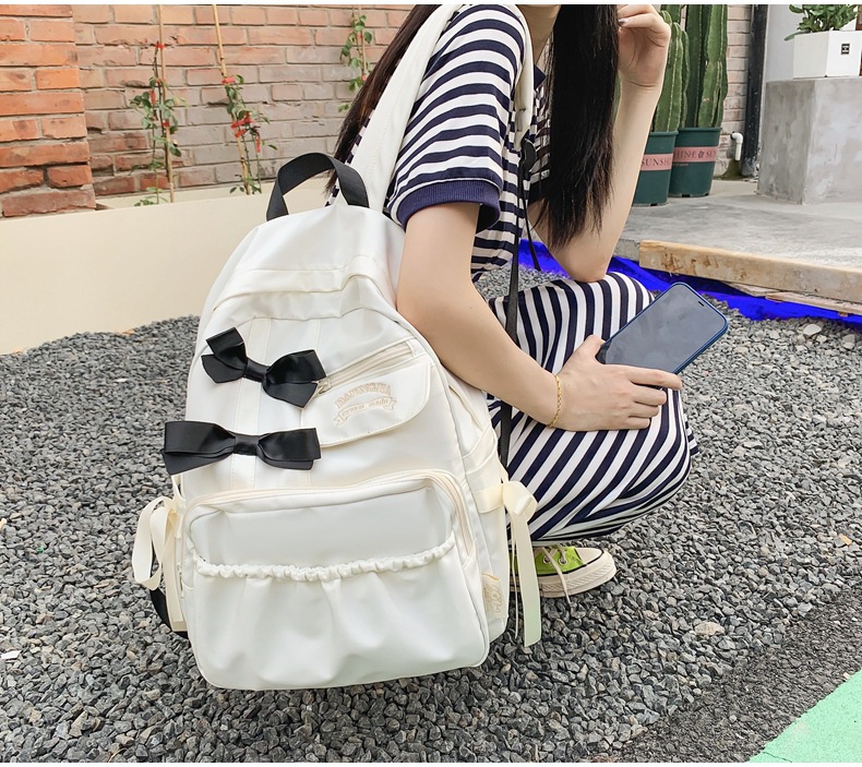 日系ins书包初中高中女生大学生高颜值双肩包蝴蝶结背包2023新款详情17