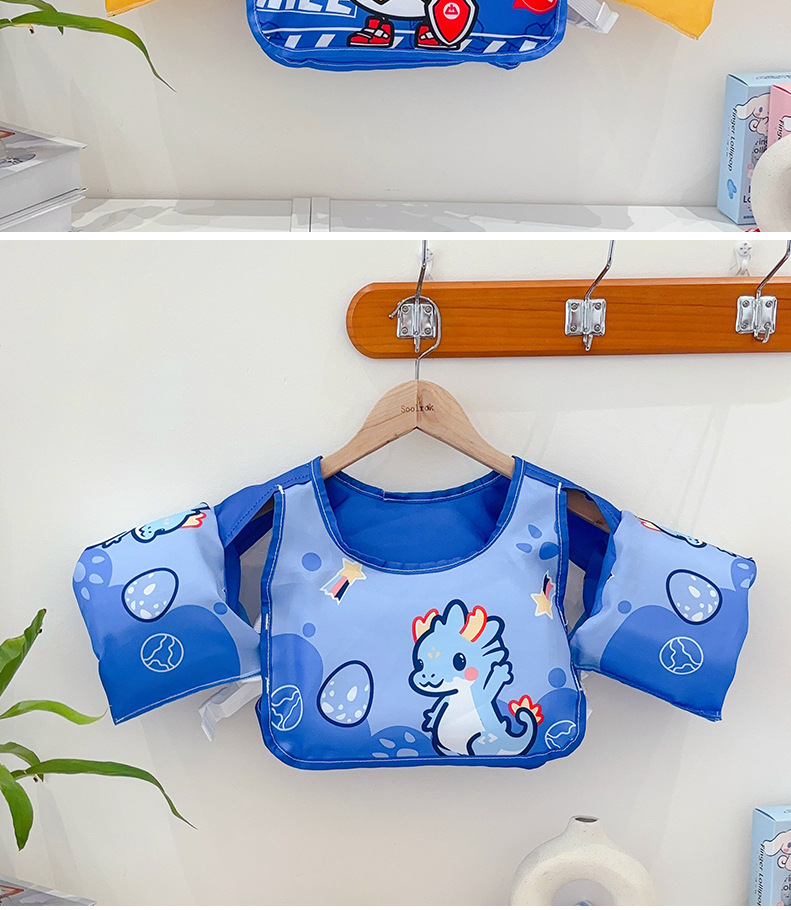 24新款宝宝浮力背心免充气浮力马甲卡通印花儿童恐龙游泳救生衣详情11