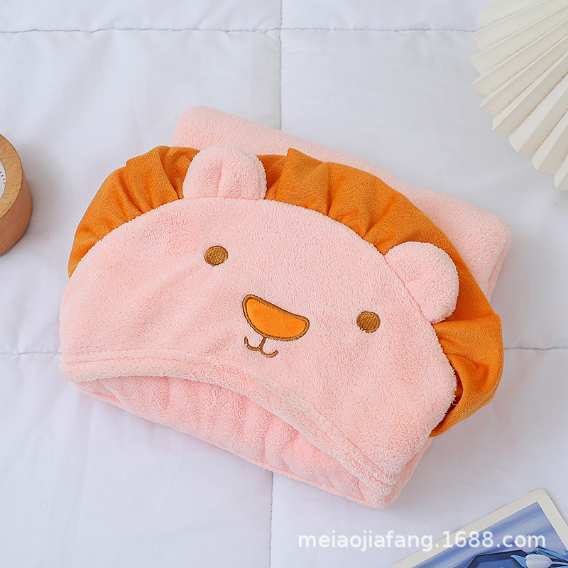 狮子款儿童斗篷批发卡通玩偶珊瑚绒浴袍柔软吸水连帽披风儿童浴巾详情7