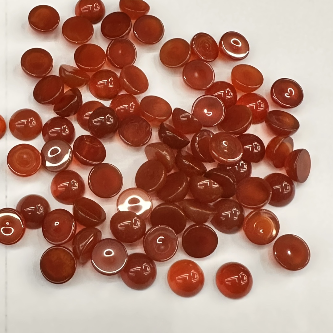 Cross-border direct sales of red agate shaped ring face gemstones, European and American fashionable agate bare stone gemstone handicrafts wholesale pic 3