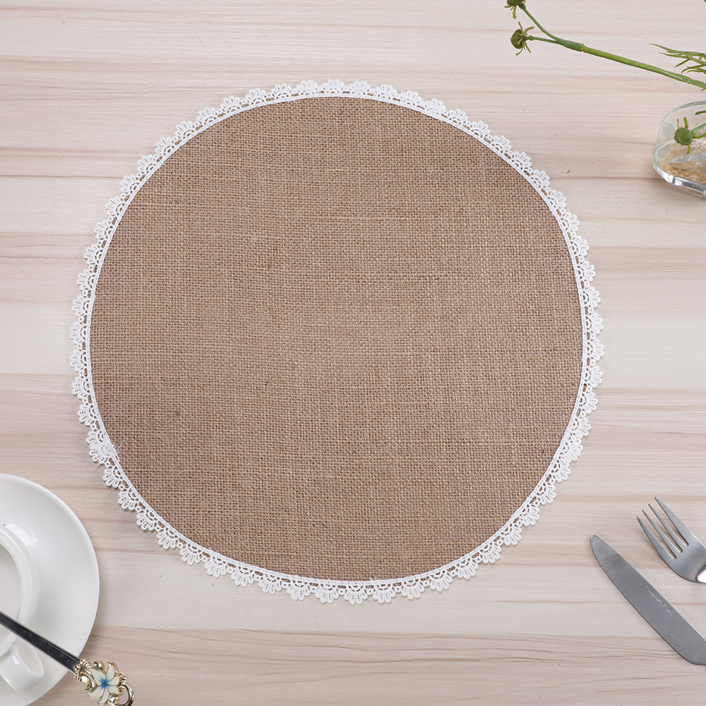 French retro lace placemats, woven with hemp rope, anti-slip, heat-insulating and eco-friendly table MATS, coasters, cutlery MATS, placemats and heat-resistant MATS pic 5