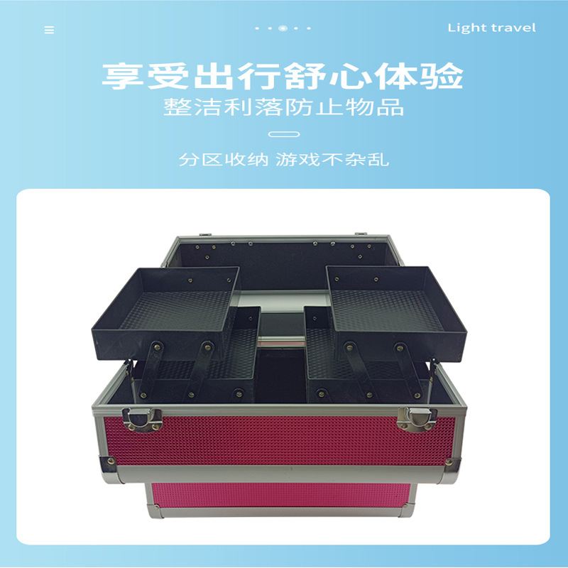 Manufacturer wholesale portable beauty, hairdressing, tattoo, hand-held aluminum alloy nail cases and makeup cases specially designed for home makeup artists pic 10