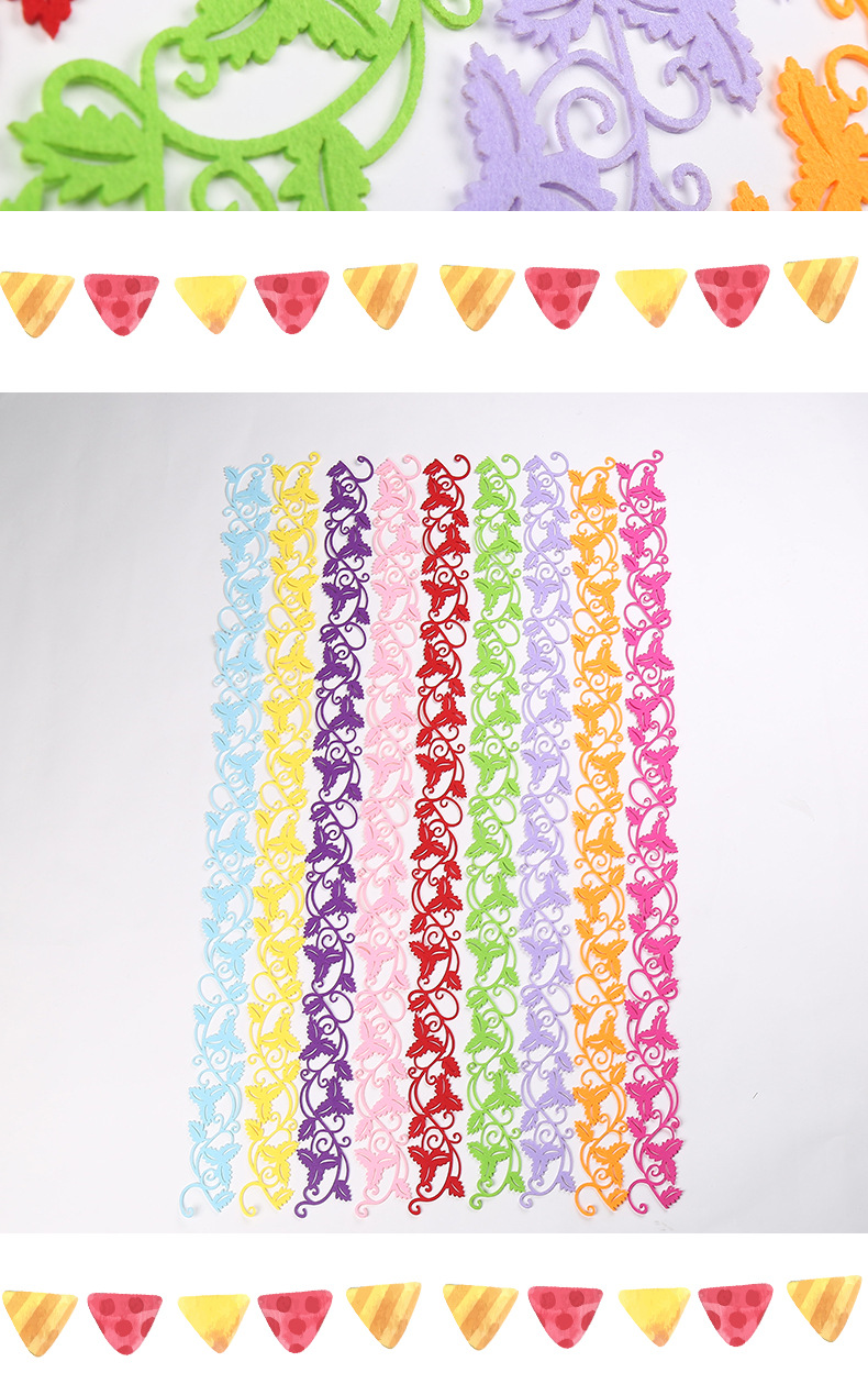 Colored window lattice edge adhesive felt fabric, DIY material, colored decorative non-woven fabric, kindergarten craft decoration pic 6