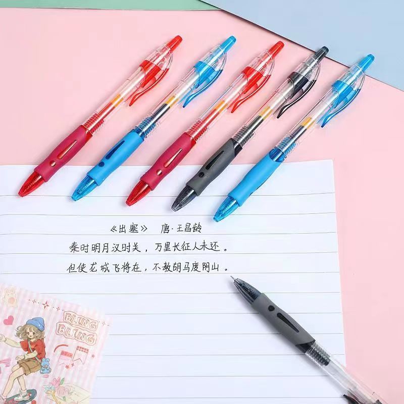 Office stationery: neutral, straight, liquid, ballpoint pen, red, black, blue, carbon pen, special practice pen, signature pic 7