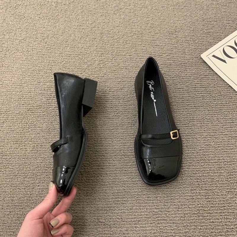 法式复古晚晚风玛丽珍方头小皮鞋女鞋子2023新款通勤百搭低跟单鞋详情15
