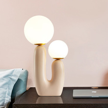 American-style creative ceramic gourd table lamp, bedside lamp, retro living room and study decorative lamp, simple American-style lighting fixtures, European style pic 14