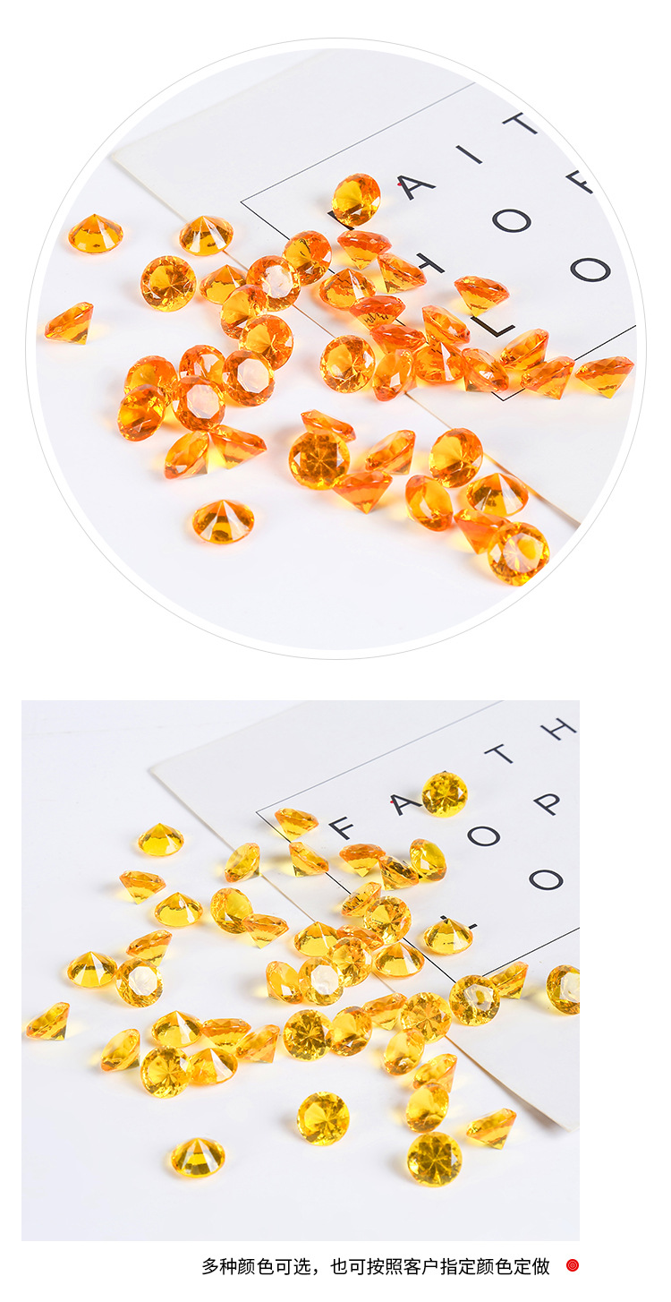 Wholesale of 20mm diamond imitation Taiwan acrylic pointed-bottom diamond acrylic jewelry accessories for export pic 13