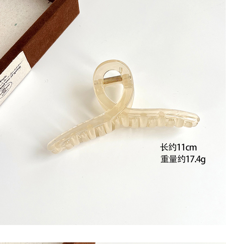 大号透明果冻色抓夹简约后脑勺盘发鲨鱼夹高级感马尾发抓发夹头饰详情14