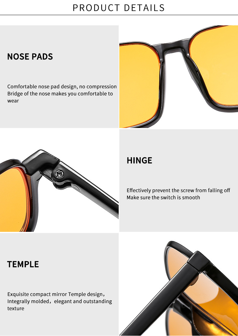 ins brown sunglasses for a female Internet celebrity with a square face that makes her look slimmer without makeup. Uv protection sunglasses for the lower half frame pic 8