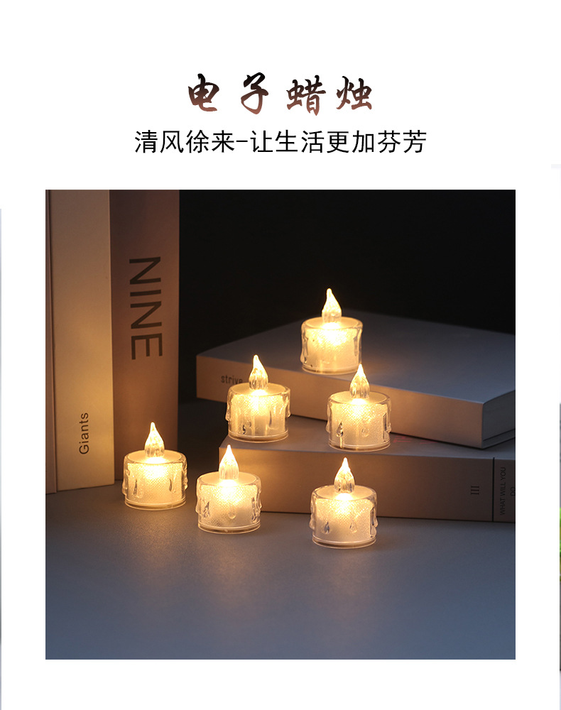 Cross-border exclusive supply of smokeless led electronic candle lamps wholesale, transparent small tea wax, Christmas, birthday, proposal decoration pic 1