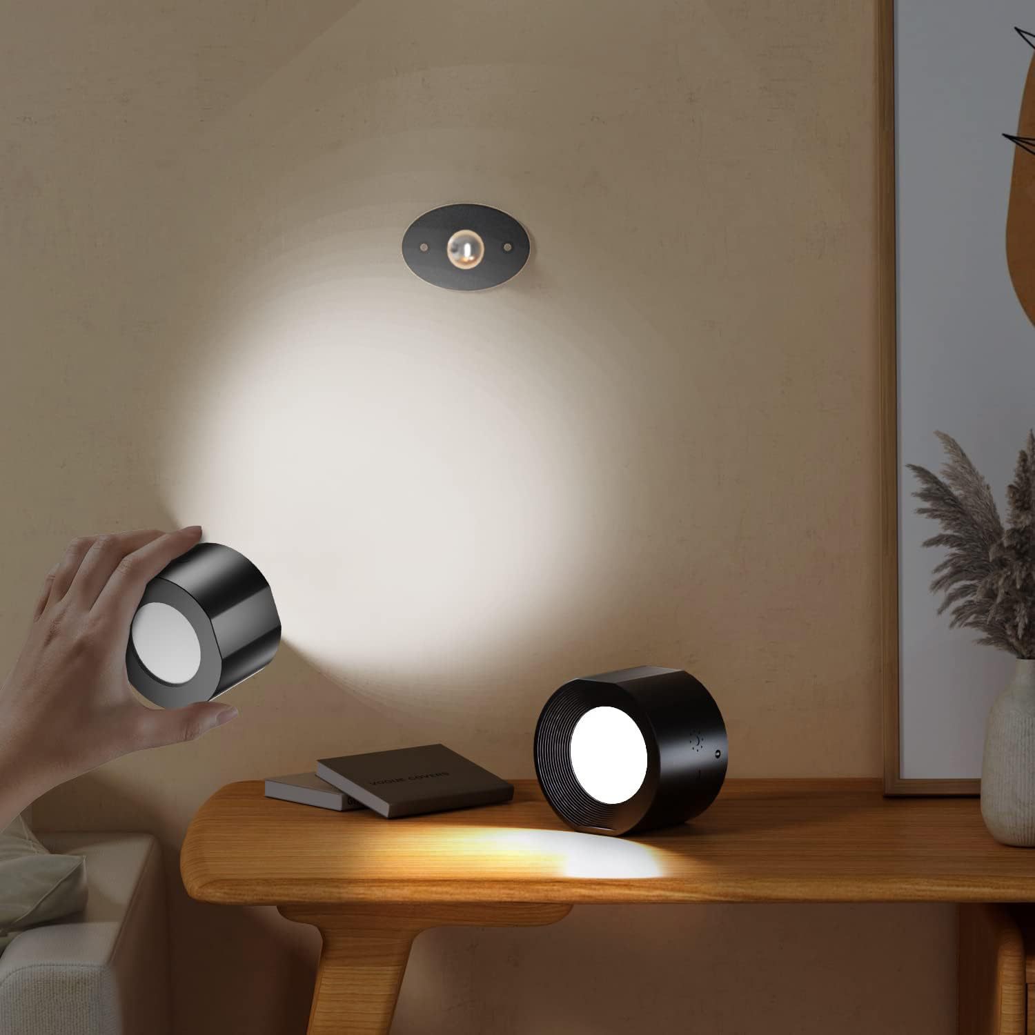 The new cross-border wall lamp can be remotely controlled for timed reading. It is an eye-protecting lamp without wiring, USB charging, magnetic attraction and ambient wall lamp pic 6
